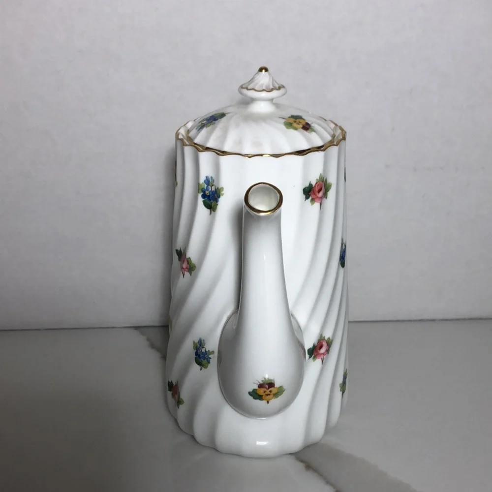 Coffee POT ENGLAND MINTONS Floral with Gold Accents - Picture 4 of 8